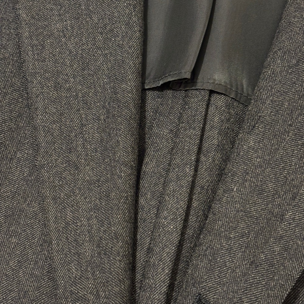 VTG Brooks Brothers Charcoal Grey Herringbone Wool 3 Btn Blazer Jacket 41R USA L